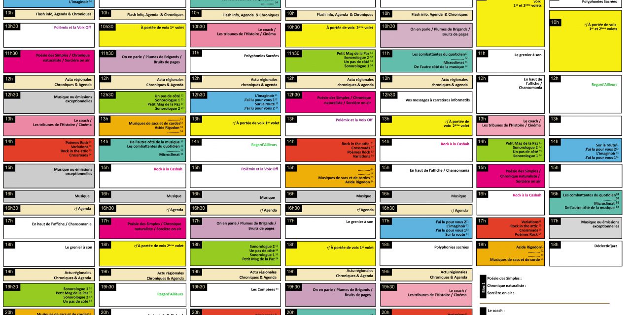 Grille des programmes 2021 – 2022