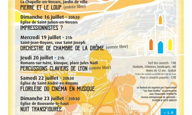 Festival des Chapelles en Royans-Vercors 2023 – Le programme !